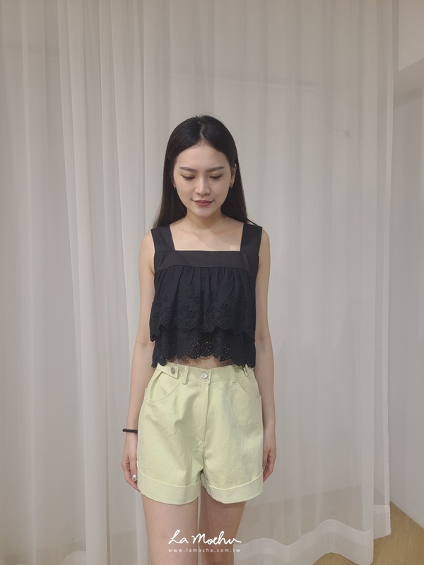 斜紋打褶短褲